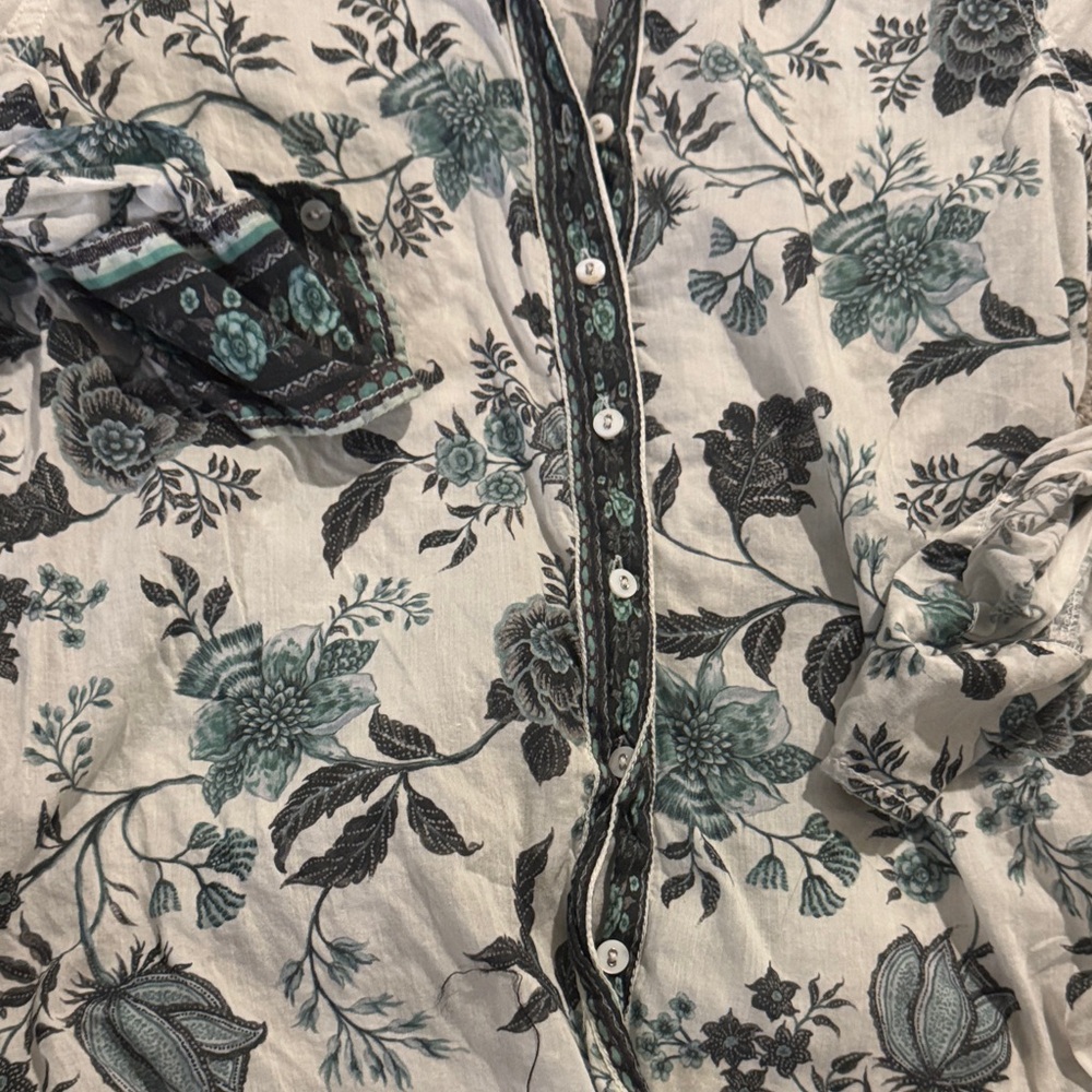 Elegant Floral Button Down Shirt for Women - Picture 3 of 5